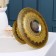 Eboe, 2 levels: d = 18 cm, d = 30 cm, black color with beige and gold, glass