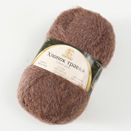 Yarn "cotton grass" 65% cotton 35% polyamide 220 m/100g (101 cappuccino)-1