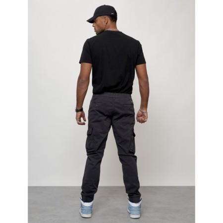 Cargo jeans men, size 54, dark gray color-3