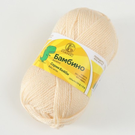 Bambino yarn 35% Merinos wool, 65% acrylic 150m/50g (080 ecrew)-1