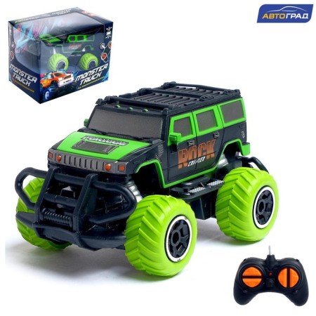 Radio -controlled jeep "graffiti", works on batteries, green color