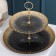 2-tier dish "Baroque", d = 21/28 cm, black color with gold