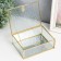 Casket glass with a metal frame "Rectangular with a sheet. Bark" 18.5x14x6.5 cm