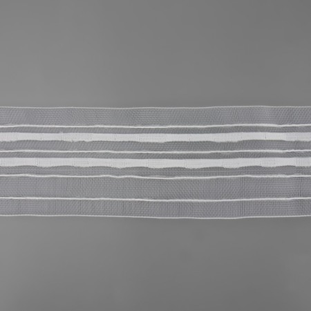 Curtain tape fixed assembly, organza, 6 cm, 50 ± 1 m, transparent/white color-2