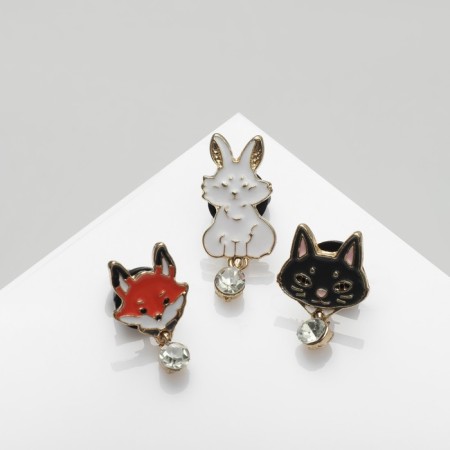 Set of badges (3 pcs.) "Mennice", form mix, colored in gold-3