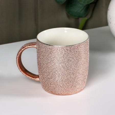 Mug ceramic foil "foil", 350 ml, pink color-1