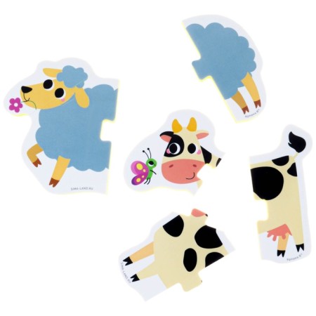 Soft puzzle for kids "Farm animals", 5 puzzles, crumb I-14