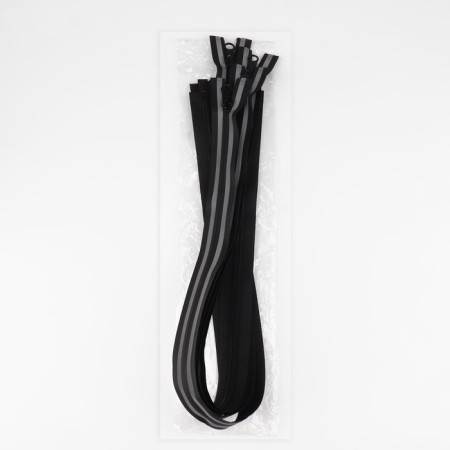 Lightning "Spiral", No. 5, detachable, waterproof, with a reflective tape, castle machine, 60 cm, black/gray color-2