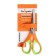 Office scissors 15 cm, plastic handles with rubber inserts, mix