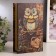 Safe wood book "owl with a key" 21x13x5 cm