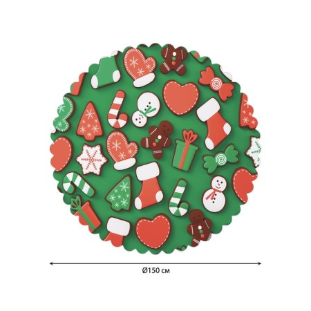Gingerbread tablecloth “Gingerbread”, Round, Saten, D = 150 cm-1
