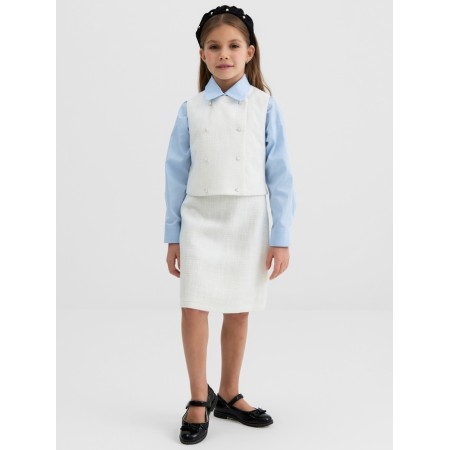 WHITE for Girls, Minaku: Party Dress, white color, height 122 cm-11
