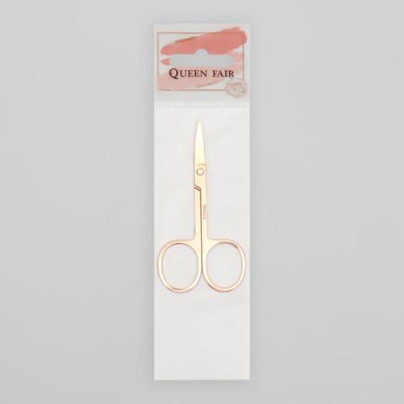 Scissors manicure, bent, 9 cm, color pink gold-2