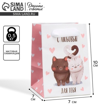 Gift laminated package, packaging, “cats”, 7 x 10 x 7 cm