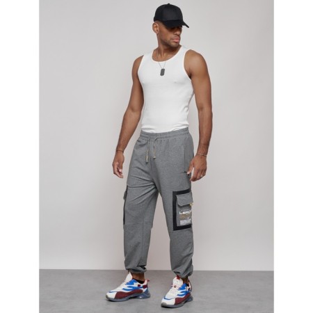 Sports male trousers, size 50, gray color-1