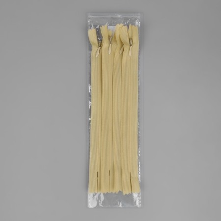 Lightning secret, No. 3, non -proceeding, locking machine, 30 cm, beige color-2