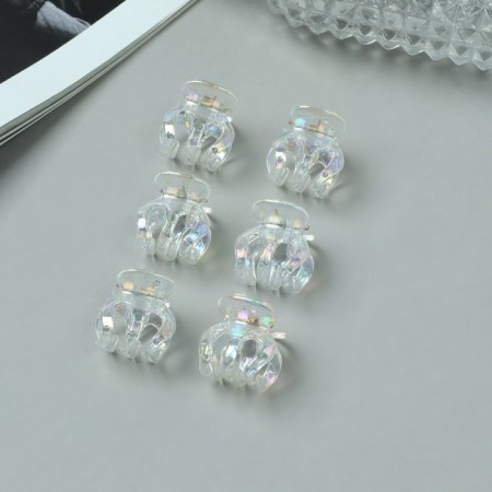 Hair crab "Avanti" (set 6 pcs) cloves, 2 cm, transparent-1
