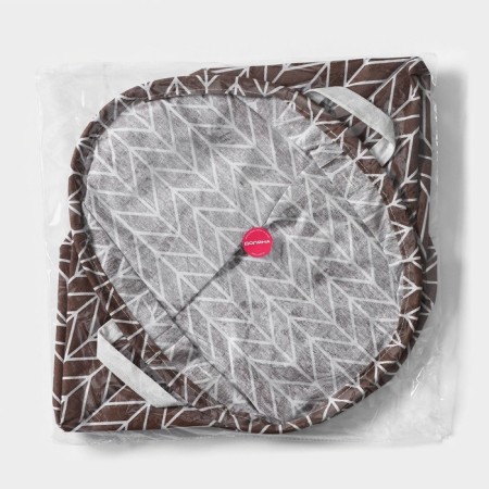 Basket Besnaya textile "Zigzag", 35 × 35 × 45 cm, brown color-5