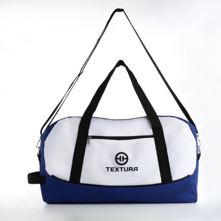 Sports bag, textura, average size, blue/white color