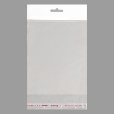 BOPP package with an adhesive valve, transparent 14 x 18/4 cm, euros, 25 μm