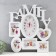 Multi -chamber with the clock "Family" plastic, 5 photos (10x15/4pcs, 10x10/1 pcs) cent. white