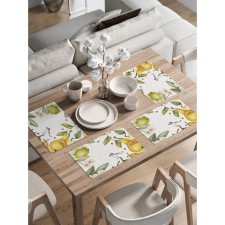 A set of napkins for setting the “Fragrant Pear” table, rectangular, rounded edges, size 30x46 cm, 4 pcs