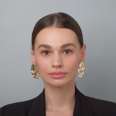 Earrings Metal "Atmosphere" pebbles, color gold-1