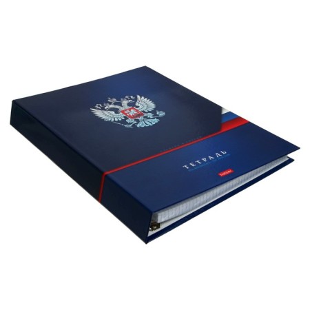 A notebook on 4 rings A5, 160 sheets, in a cage, "Russia", a hard cover, glossy lamination, an offset block-2