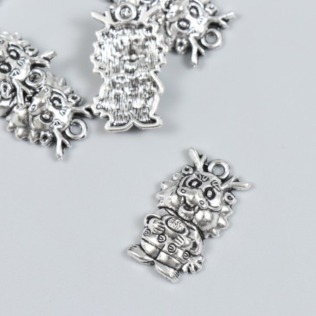 Decor for creativity Metal "Dragon" set 6 pcs silver 1.6x2.7 cm