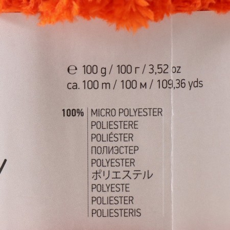 Yarn "Fable Fur" 100% micropoliester 100m/100g (980 orange)-3