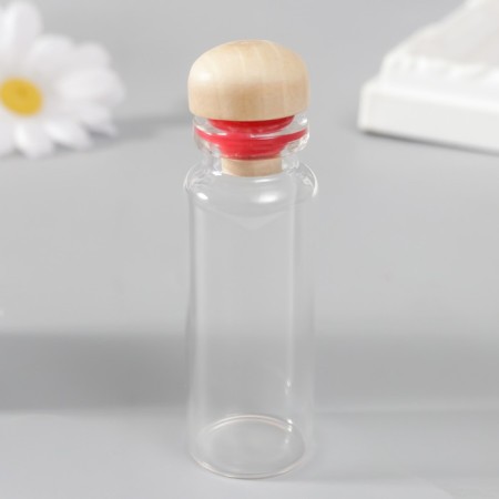 Decor for creativity glass "A bottle with a round lid" 2.2x2.2x6 cm