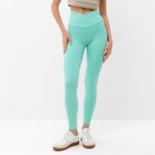 Pants (leggings) Women's sports with a textured elastic band MINAKU The color is light green, Rr. 46