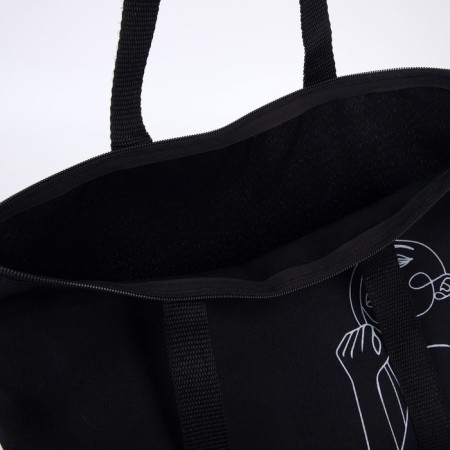 Shopper bag silhouette, without lining, black color-1