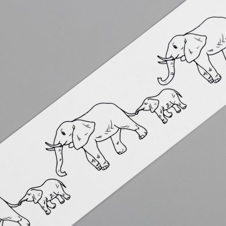 Tattoo on the body Black "Bracelet. Elephants" 20x3 cm-5