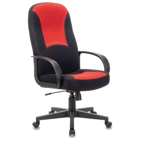 Armchair for the head of Brabix City EX-512, black/red fabric TW-1