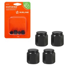 Caps on the tire valve K-3, black, metal, 4 pcs. AVC15