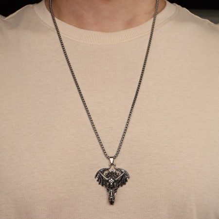 Unisex "Dragon" Head, color black silver, 60 cm-1