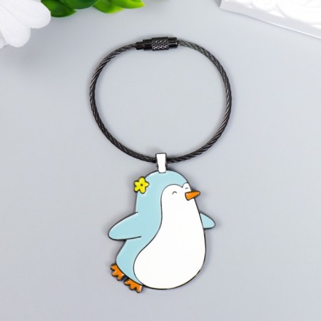 Browler Metal on the cable "Penguin with Flower" Emal 9.7 cm-1