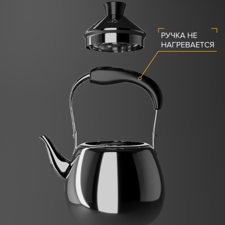 Teapot made of stainless steel Orchid, 1 l, silver color-4