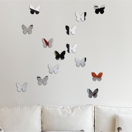 Interior stickers "butterflies", mirror, decor on the wall, set 20 pcs, pcs 7.5 x 9 cm-5