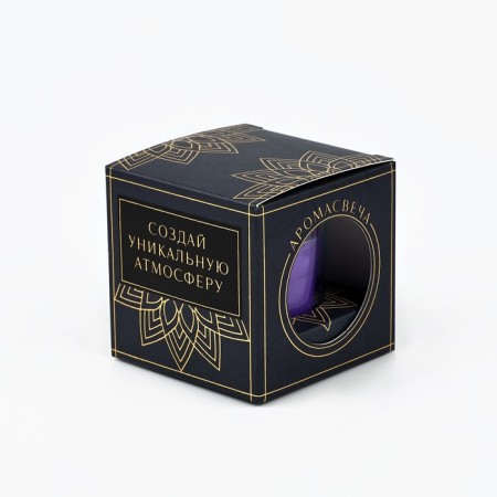 Aromatic candle with soy wax "flower fields", the aroma of lavender 6 x 5 x 5 cm.-6