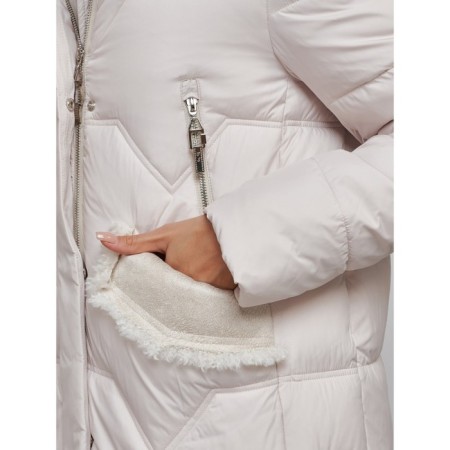 Coat insulated winter female, size 52, beige color-10
