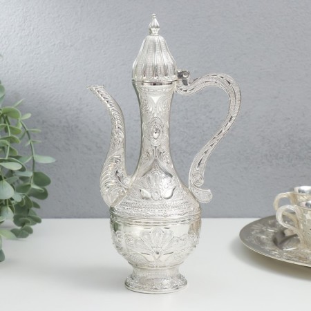 Set of wine jug, 6 glasses and tray "Istanbul. Medallion and patterns" silver-3