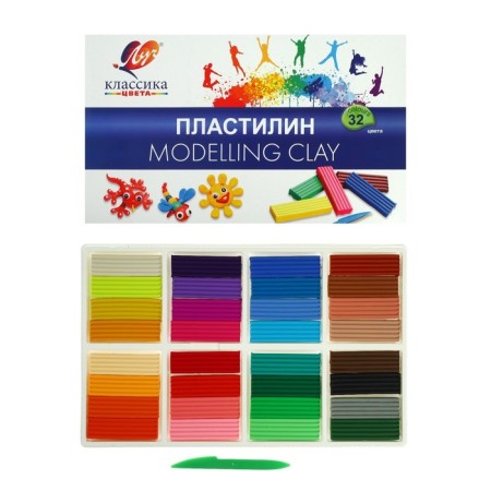 Plasticine 32 Colors Ray "Classic", 640 g-1