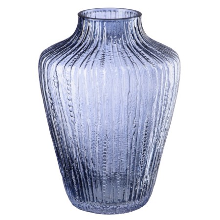 Decorative vase of smoky glass, 190 × 190 × 260 mm, blue color