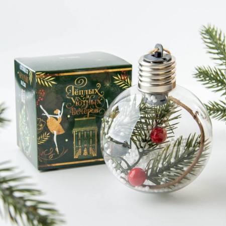 New Year's Christmas ball "warm and cozy evenings", for the New Year, d = 8 cm.-2