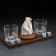 The set "impenetrable", 2 glasses 200 ml with a bullet, stones for whiskey 4 pcs. in a bag, stand