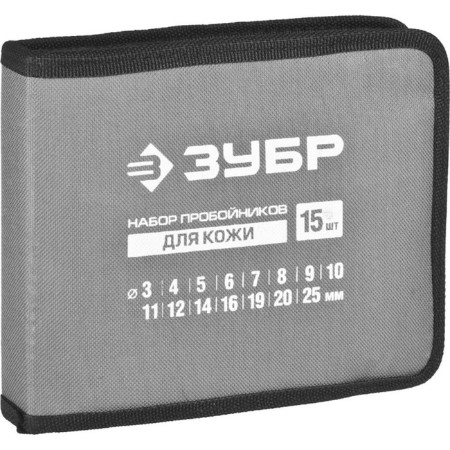 Set of barking "bison" master 22949-H15, hardened steel 45 mm, d = 3-25 mm, 15 items-1