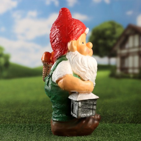 Garden figure "Dwarf Vasya with a Lantern" 43x23x21cm-3