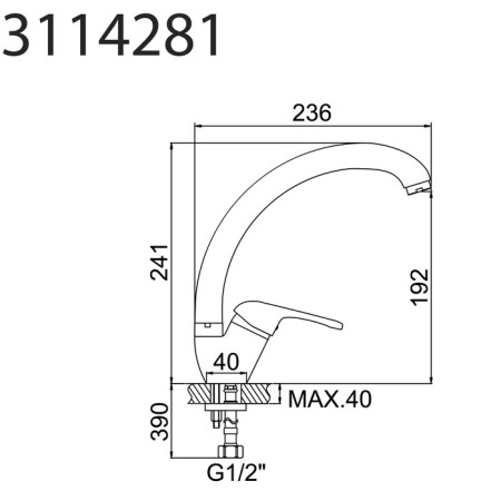 Accoona A5060 kitchen mixer, single -leaf, silumin, chrome-4